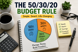 Read more about the article The 50/30/20 Budget Rule Explained for Beginners (A Simple Guide to Managing Money Without Stress)