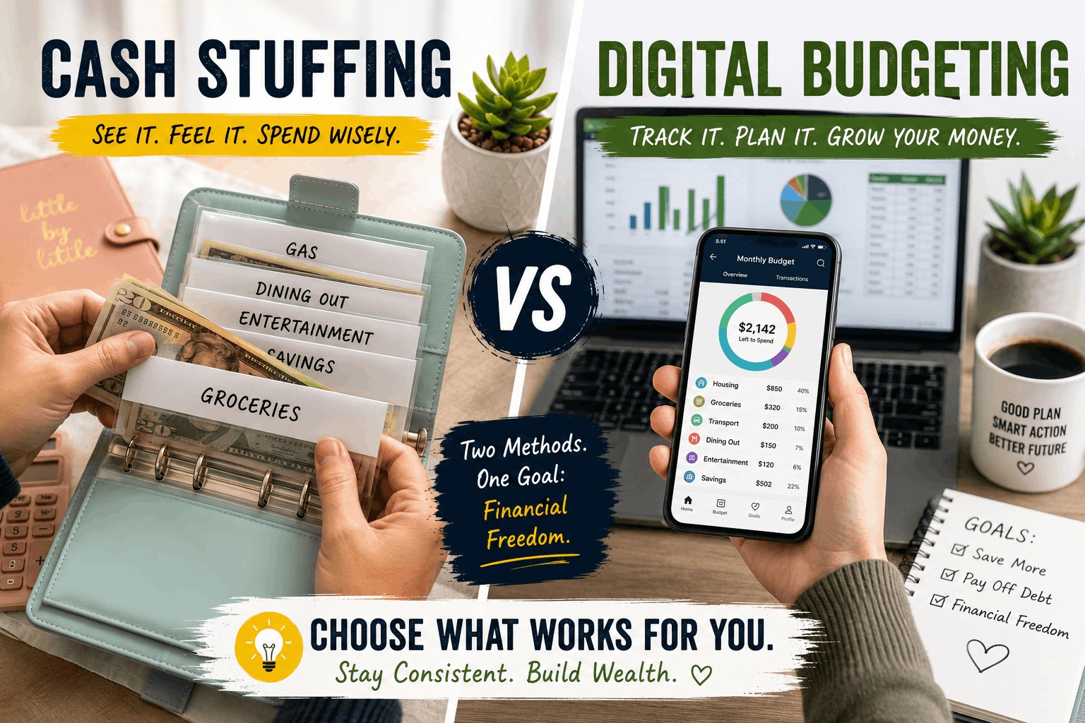 Read more about the article Cash Stuffing vs Digital Budgeting: Which One Actually Helps You Save More?