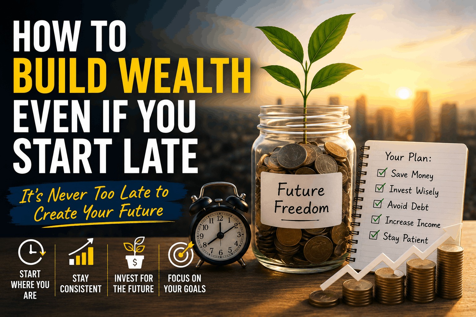 Read more about the article How to Build Wealth If You Start Late: 10 Steps to Financial Freedom