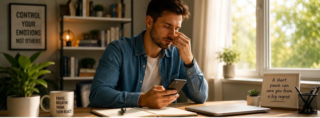 Pause before reacting to improve emotional control and decision making. How to master your emotions